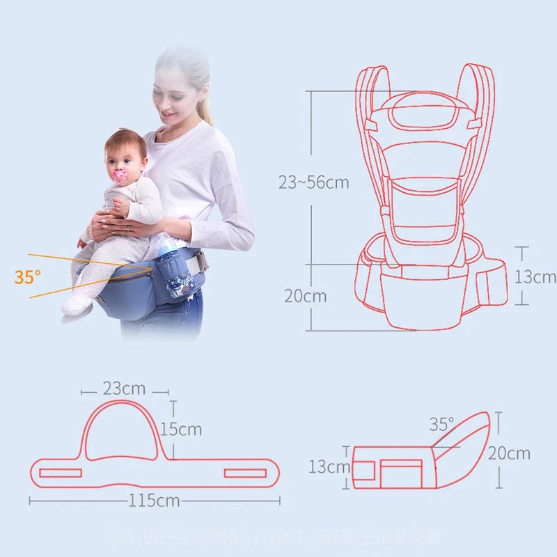 Ergonomic Baby Carrier Backpack Infant Baby Hipseat Carrier Front Facing Ergonomic Kangaroo Baby Wrap Sling Travel Backpack - wagnershop24.com