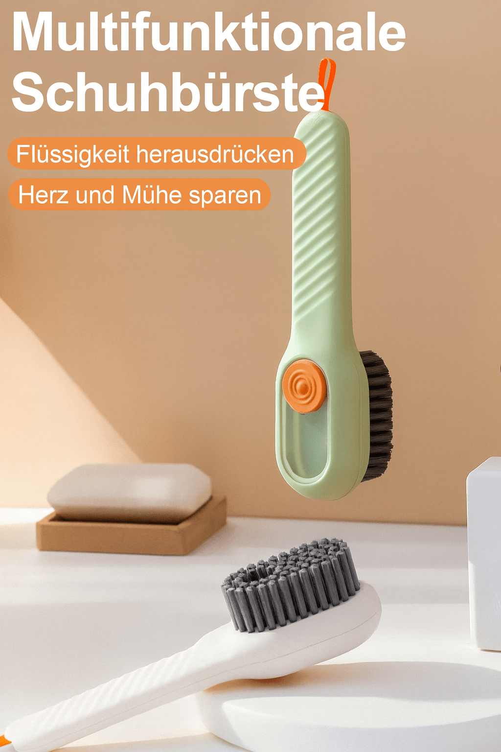 Multifunktionale Reinigungsbürste mit Seifenspender - wagnershop24.com