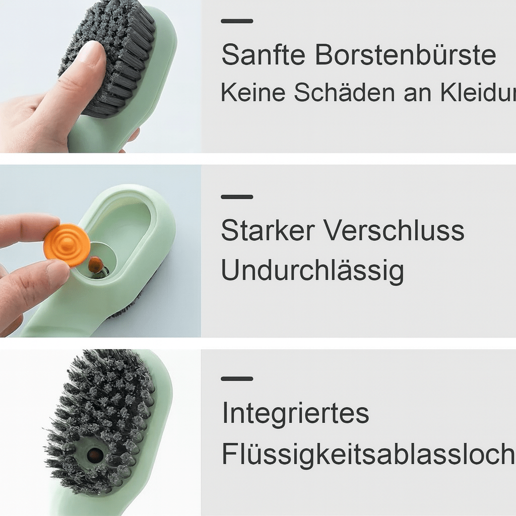 Multifunktionale Reinigungsbürste mit Seifenspender - wagnershop24.com